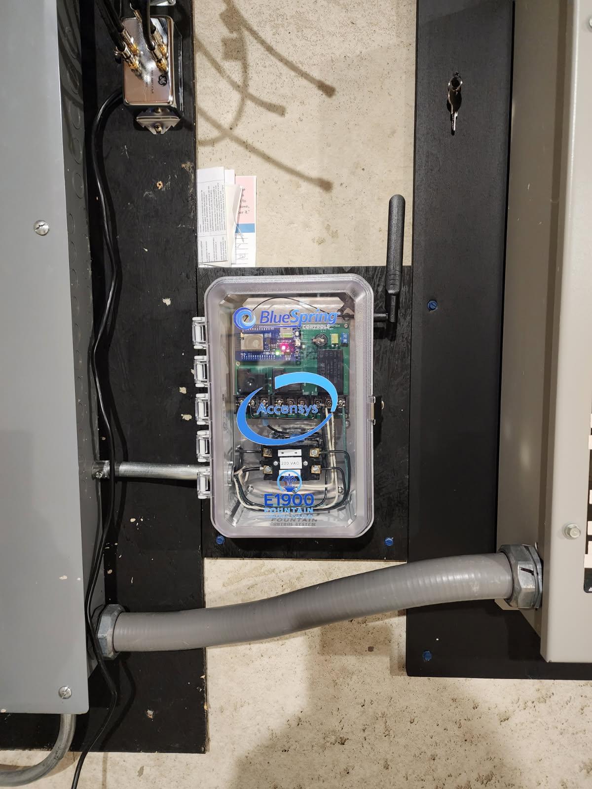 Open BlueSpring control enclosure during field work